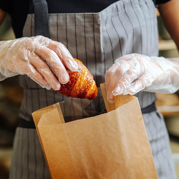 BYMORE Disposable Plastic Gloves Bulk, Clear Food Handling Service Gloves for Kitchen Food Prep Food Service Food Handling