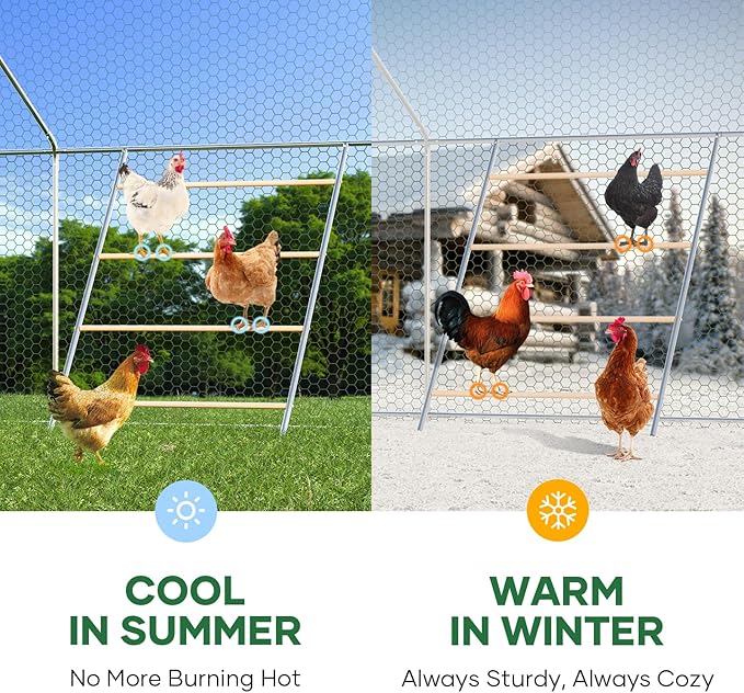 Chicken Perch Roosting Bars for Chickens in Coop Chicken Toys for Coop Accessories Chicken Roosting Ladder Bird Perch Supplies Easy to Assemble & Clean for Farm Backyard 56" L x 40" W