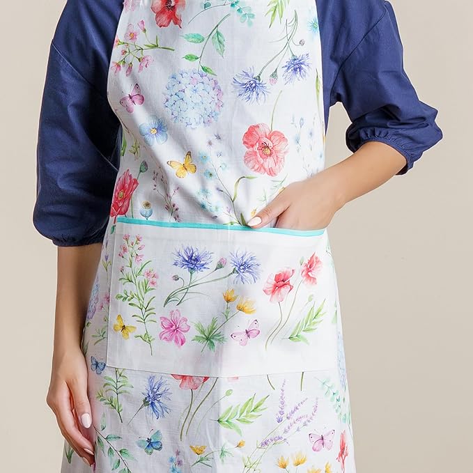 Maison d' Hermine 100% Cotton Apron for women with Pocket Kitchen Chef Apron for Men Cooking Easter Decorations