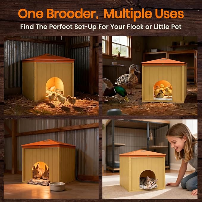 Smart Chicks Coop Heater,2026 Upgraded Chick Heater with Auto Temperature Controllers & Heat Circulating Fan, Winter Brooder House for Chicks,UL-Compliant,Safe for Bird,Little Animal