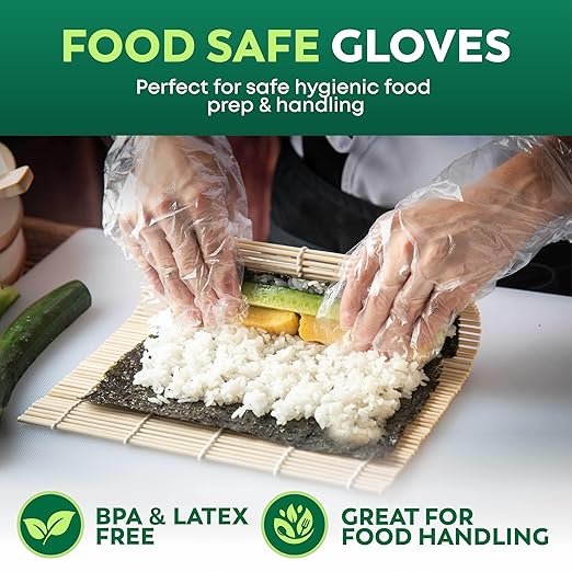 Keppi HD PROTECT Disposable Plastic Gloves 600 Pack (Large) – Food Safe, BPA & Latex-Free HDPE Gloves for Cooking, Food Prep, Kitchen Use, Serving & Crafts – Clear, Single-Use, Comfortable Fit