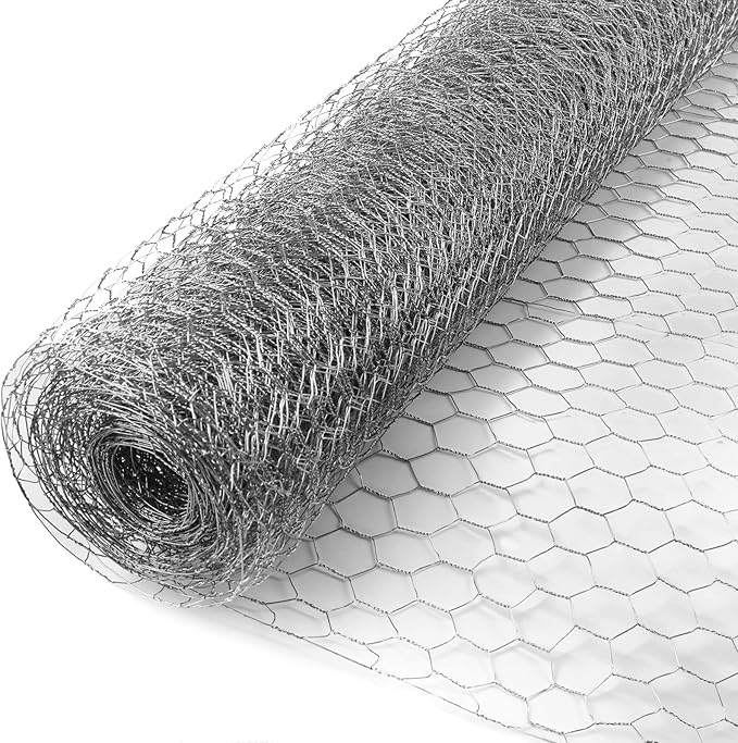 20-Gauge Galvanized Hexagonal Poultry Netting Chicken Wire Rolled Fencing with Mesh Size 1-in (3 ft. x 150 ft.)