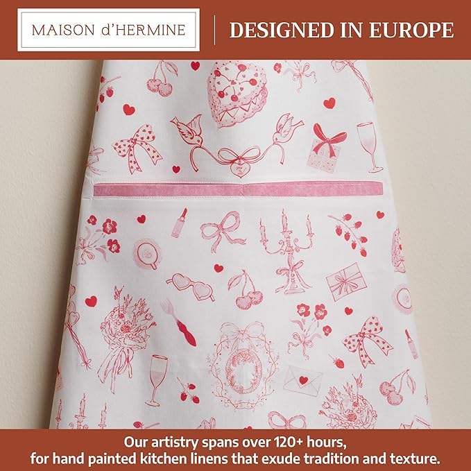Maison d' Hermine 100% Cotton Apron for women with Pocket Kitchen Chef Apron for Men Cooking Easter Decorations