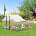 Large Metal Chicken Coop with Waterproof Cover, 10 x 13.1 x 6.5 Ft Walk-in Chicken Runs for Yard, Galvanized Wire Poultry Chickens Hen Pen Cage for Backyard Farm