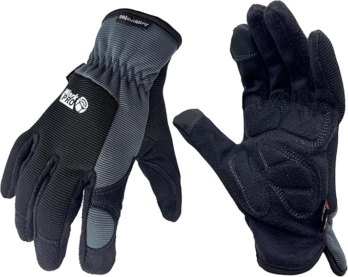 SKYDEER Touch Screen Leather Work Gloves for Women, Impact Protection, Vibration Reduction, Machine Washable Gardening Gloves (SD8821G/L)