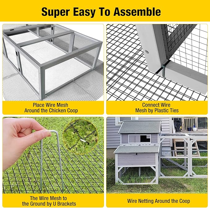 Aivituvin Chicken Wire Mesh Poultry Fence Chicken Coop Bottom Barrier to Keep Your Flock Safe from Predators