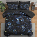 Comforter Set Queen Size, Cat Blue Magic 7 Pcs Bedding for Kids and Adults, Black Cute Bed Sheet Sets with Fitted Sheet 2 Pillowcases & 2 Shams for Bedroom Bed Decor