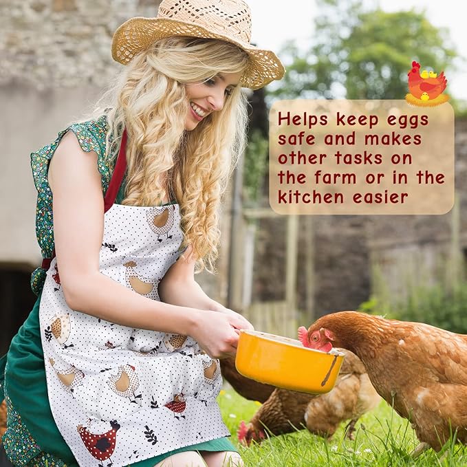 Vicenpal Egg Apron, Egg Collecting Apron for Chicken Hen Duck Goose Eggs,13 Pockets for Collecting,chicken Lovers Gifts for Christmas