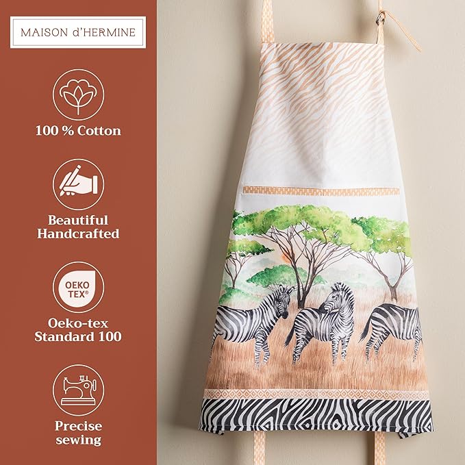 Maison d' Hermine 100% Cotton Apron for women with Pocket Kitchen Chef Apron for Men Cooking Easter Decorations