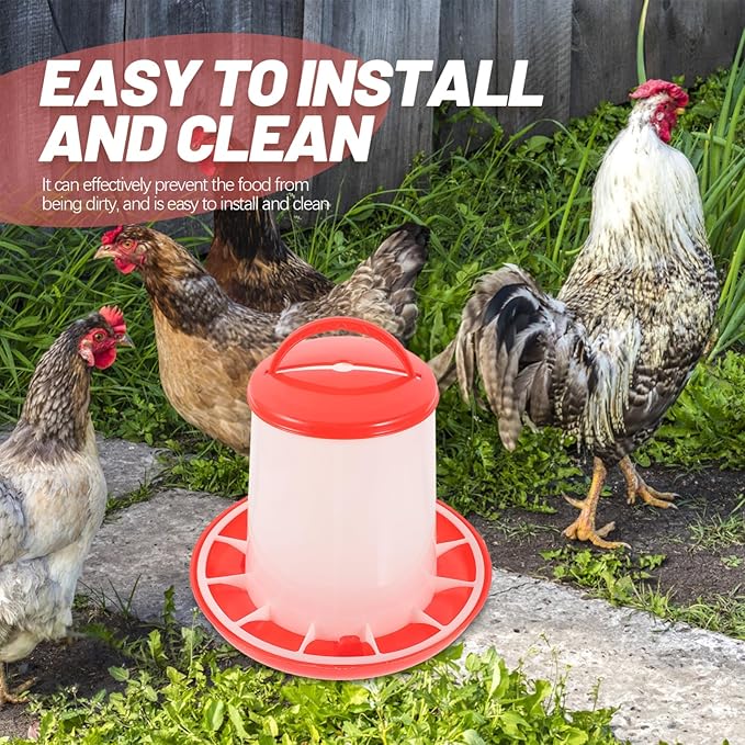 Chicken Feeder Kit No Waste Plastic Poultry Feeder for Chicks Brooder Box