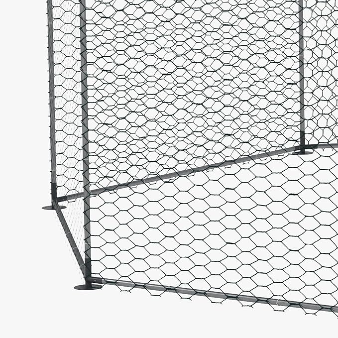 PawHut Large Chicken Coop Metal Chicken Run for Chickens with Waterproof and Anti-UV Cover, Polygon Shaped Walk in Fence Cage Hen House for Outdoor and Yard Farm Use, 1" Dia, 17.1' x 15.7' x 9'