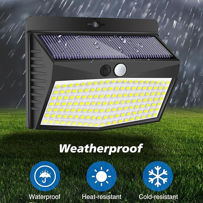 Solar Motion Sensor Outdoor Lights [138 LED/10 Packs] Solar Security Light Outdoor with 3 Lighting Modes Solar Powered Lights Waterproof for Outside Wall Garden Fence Backyard Deck（Warm White