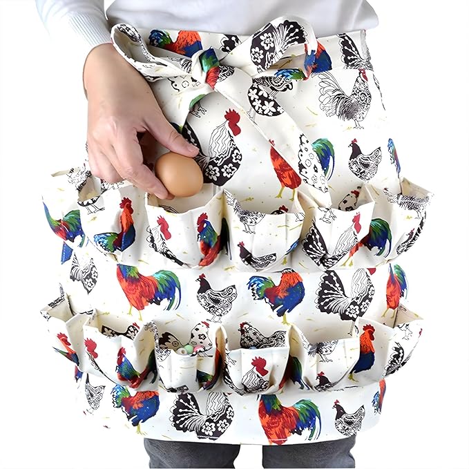Egg Apron,Egg Collecting Apron for Chicken Duck Goose Eggs,Chicken Egg Apron for Housewife Farmhouse Kitchen Restaurant