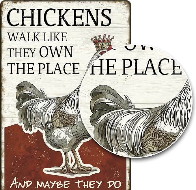 Vintage Chicken Coop Metal tin sign decor, Rustic Farmhouse Funny Chickens sign Wall Art, Father`s day gifts,tinsigns, 8x12 Inches tinsign, Humor Gift for Home, Kitchen, Farm, Coop, Country Style