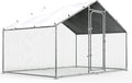 Chicken Coop Large Metal Chicken Run for 6/10 Chickens Walk-in Chicken Pen Poultry Cage Heavy Duty for Yard with Waterproof and Anti-UV Cover for Outdoor Farm Use