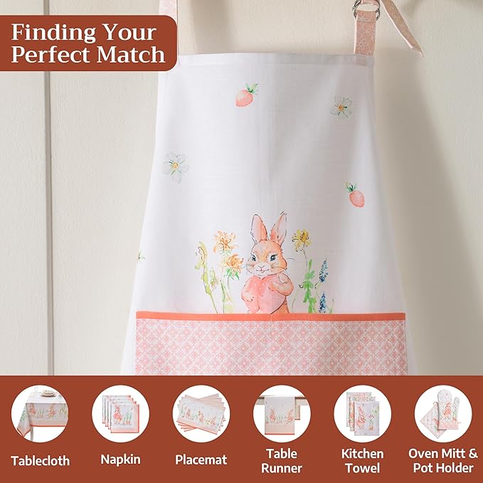 Maison d' Hermine 100% Cotton Apron for women with Pocket Kitchen Chef Apron for Men Cooking Easter Decorations