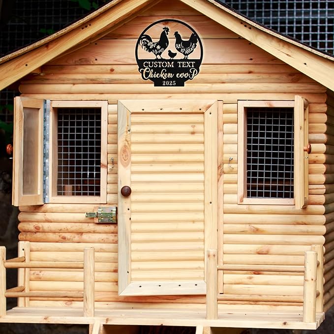 Custom Chicken Coop Signs, Personalized Chicken Coop Signs, Custom Metal Farm Signs for Outdoor, Chick Hen House Sign Funny Farmhouse Outside Wall Decor Gift