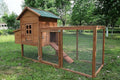 80" Large Chicken Coop, Waterproof Outdoor Hen House for 2-4 Chickens, Wooden Chicken House with Nesting Box, Removable Tray, PVC Cover, Run, for Garden Backyard Cage