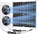1 Set Solar Panel Fan Kit 25W 12V Solar Fans for Outside Greenhouse USB Portable Waterproof Dual Fan with Metal Shell for Inside Chicken Coop, Shed, Pet House