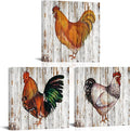Nachic Wall - Rustic Farmhouse Wall Decor Rooster Hen Painting Canvas Print Vintage Farm Animal Wall Art Countryside Home Decorations (Small)