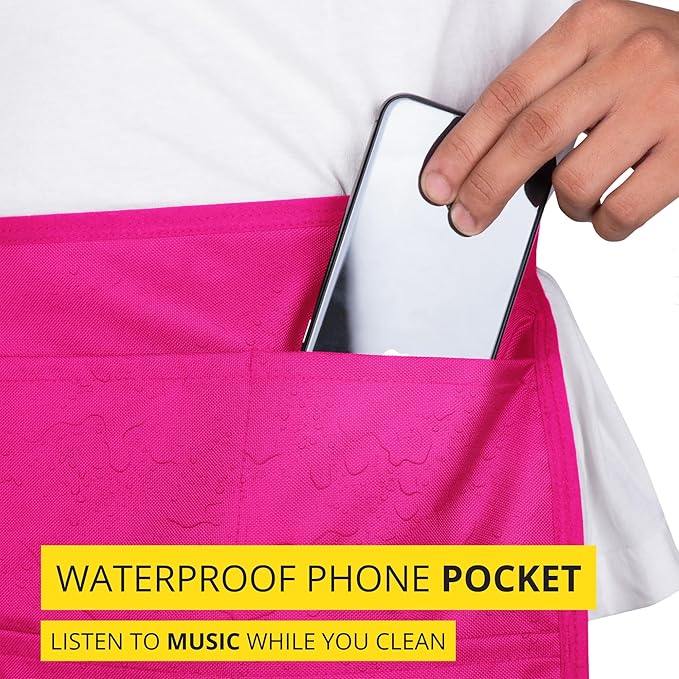 5-Pocket Waterproof Professional Cleaning Apron. Made for Pro Cleaners. Like a Cleaning Caddy Around Your Waist