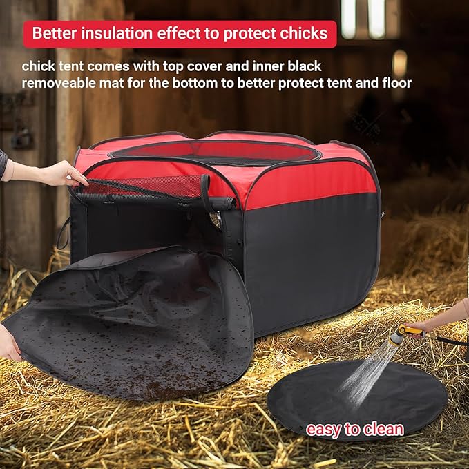 Brooder Box for Chicks Starter Kit, Pop up Chicken Brooders, Collapsible Chicken Brooder Supplies, Breathable Brooding Box/Pen/Playpen/Pet Cage/Tent for Duck, Quail, Rabbits