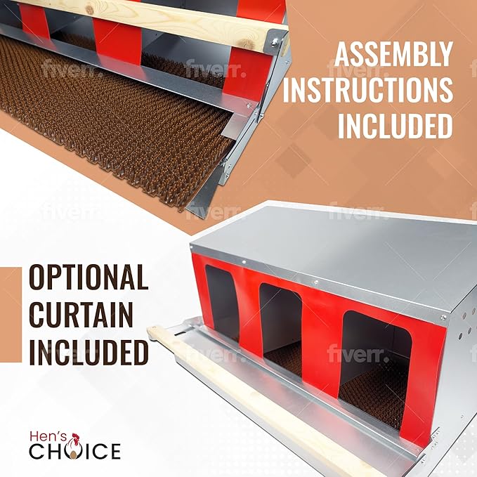 Hen's Choice™ - Roll Out Nest Box for Chickens | Roll Away Nest Box | 3 Compartment 36" | Heavy Duty Galvanized