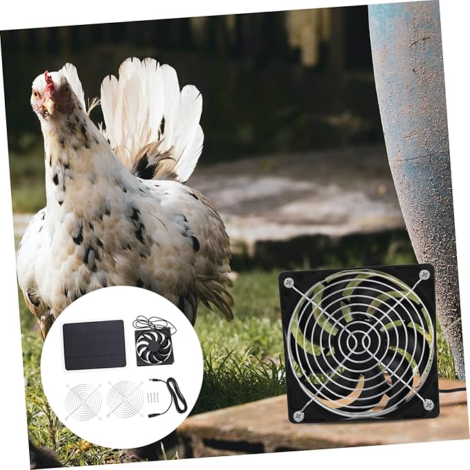 1Set Solar Powered Fan for Chicken Coop Small Fan for Pet House Greenhouse Rv Energy Saving Solar with Strong