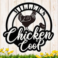 Custom Chicken Coop Metal Sign, Personalized Farmhouse Wall Decor, Vintage Fluffy Butt Hut Decor, Custom Name Sign for Farm, Gifts for Chicken Lovers