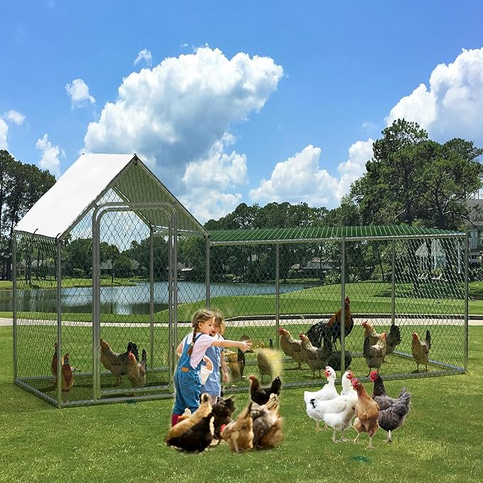 Chicken Coop Cover Waterproof Chicken Run Cover Coop Tarp Accessories for Winter Walk-in Poultry Cage for Outdoor Duck Rabbit Cage