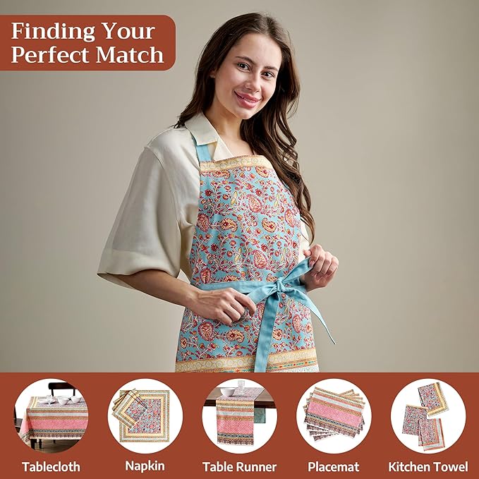 Maison d' Hermine 100% Cotton Apron for women with Pocket Kitchen Chef Apron for Men Cooking Easter Decorations