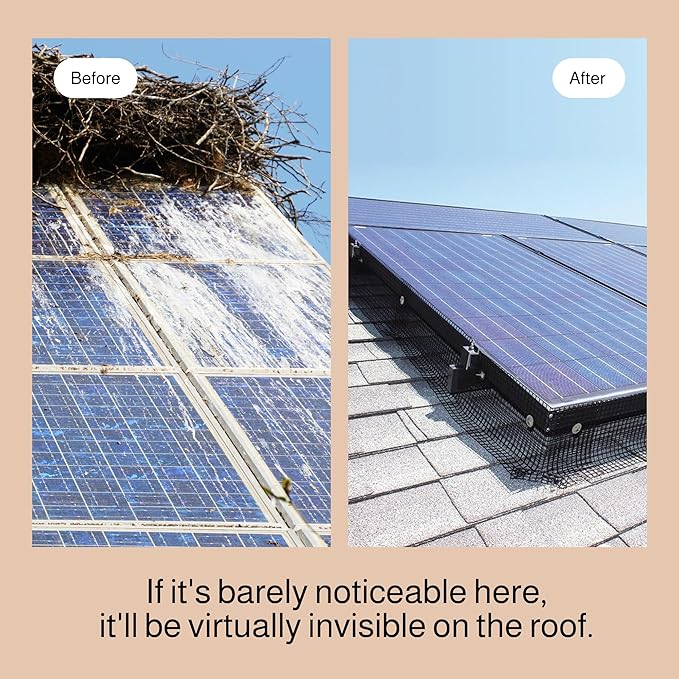 MaPorch Solar Panel Squirrel Netting - PVC Coated Galvanized Steel Mesh - 6 in x 50 ft Black, Under Fence Barrier Mesh - Squirrel Wire Guard & Bird Netting, Solar Panel Protection & Garden Fencing
