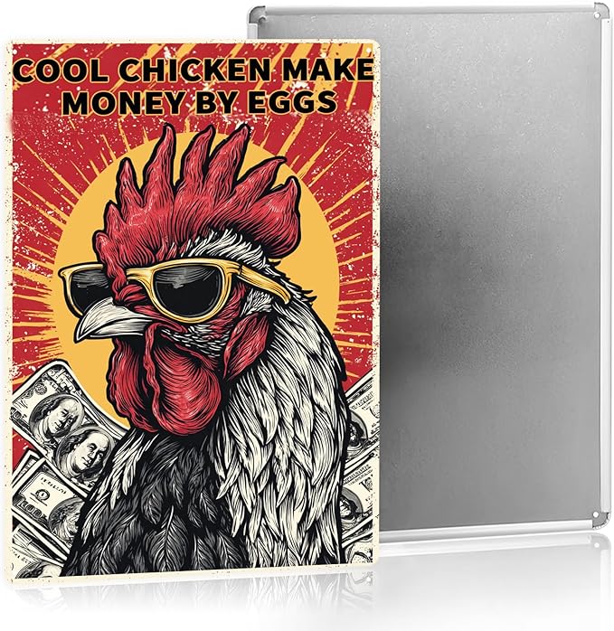 Funny Chicken Gifts Country Kitchen Decor Chicken Birthday Decorations Rustic Farmhouse Wall Decor Vintage Metal Sign 8×12 Inches For Yard Coop Garden