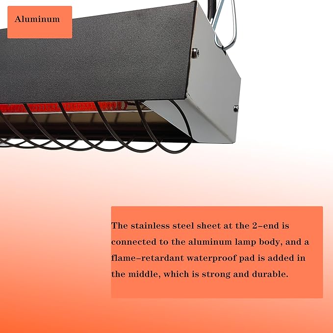 Heat Lamp for Chicks, Carbon Fiber Heating Element, Energy-Saving Poultry Equipment (550W)