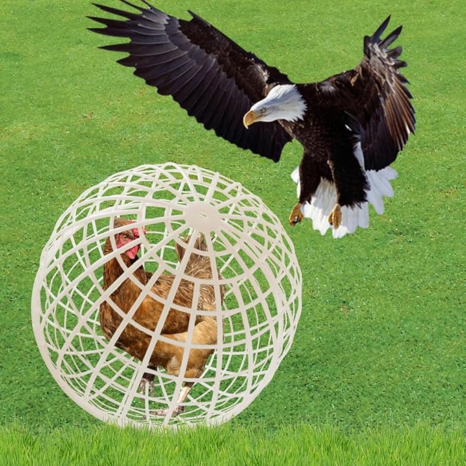 3 PCS 19.6" Movable Ball-Shaped Animals & Poultry Cages,Pet Safe Walking Net, Farm Courtyard Outdoor Accessible Rolling Rabbit Duck Hutch Chicken Coop,Preventing Dog Bites Trampled by Horse