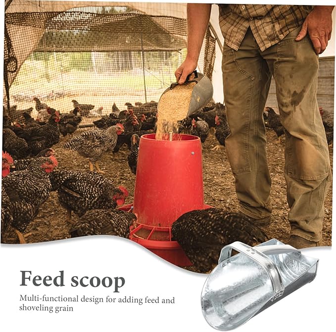 Farm Utility Scoop Large Feed Shovel Stainless Steel Food Scoop for Home
