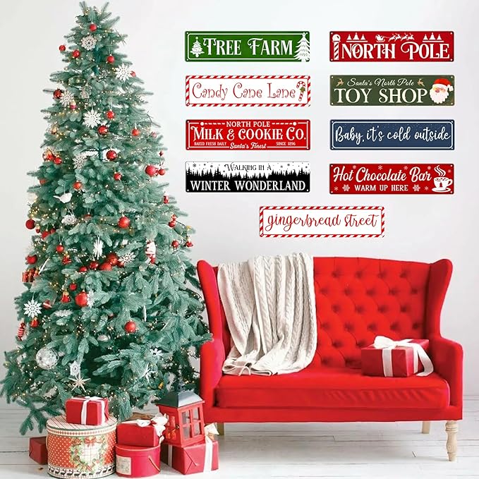 Hot Chocolate Bar Metal Tin Sign Vintage Funny Christmas Sign for Cafe Home Bar Farmhouse Christmas Art Wall Decoration Retro Poster 4x16 Inch