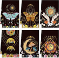 Boyiee Set of 6 Witchy Kitchen Towels Boho Tea Towels Absorbent Mushroom Floral Dish Towels 24 x 16'' Gothic Dish Towels Sun Moon Star Butterfly Hand Towels Gifts for Farmhouse Kitchen Bathroom