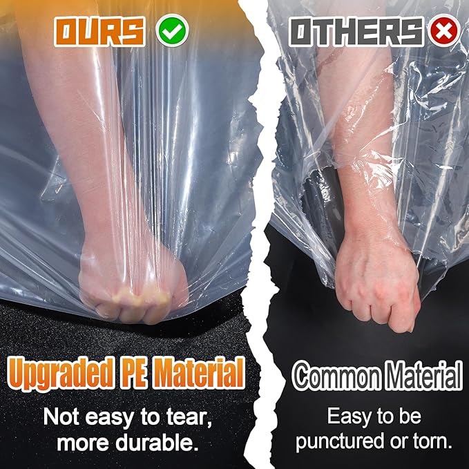 6.6x10ft Anti-Tear Clear Tarp Waterproof - 2pcs Windproof Poly Tarpaulin, Heavy Duty Transparent Enclosure with Grommets for Covering Chicken Coops Greenhouse Garden Plants