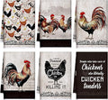 6 Pcs Retro Rooster Kitchen Towels Chicken Dish Towels Christian Farmhouse Vintage Hand Cloths Rustic Chicken Mom Gifts for Christmas Bathroom Decor Housewarming Gifts