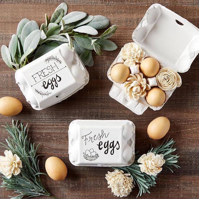 Juvale Half Dozen Egg Cartons - Pack of 20 Reusable Compressed Pulp Egg Cartons for Crafts & Markets - White, Half Dozen
