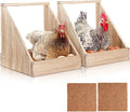 2 Pack Chicken Nesting Box, Wooden Chicken Coop, Chicken Coop Accessories, Chicken Laying Nest Box for Poultry Farm, Poultry Nesting Boxes with Nest Box Pads