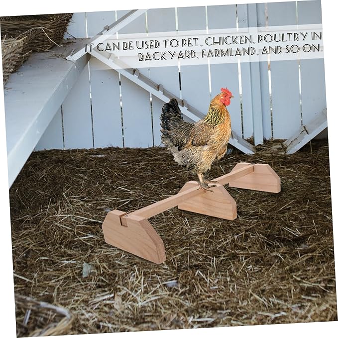 Milisten Wooden Chick Perch Stand for Chickens and Parrots Multi-Functional Roosting Bar for Coop Easy to Install for All Breeds and Ages