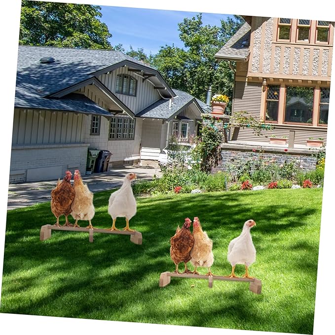 Versatile Chicken Roosting Bar Wooden Bird Stand Chicken Accessory Horse Bird Toy