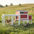 78" Wooden Chicken Coop with Nesting Box, Poultry Cage with Wheel Leak Proof Pull-on Tray and Asphalt Waterproof Roof, Hen House for Garden Backyard Farm