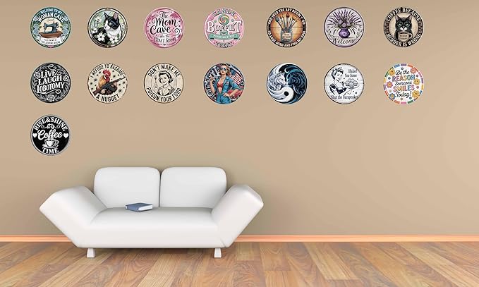 AWISZZZ Maintenance Room Metal Sign 8x8in Round Industrial Plaque for Workshop Garage Wall Decor Mechanic Gift