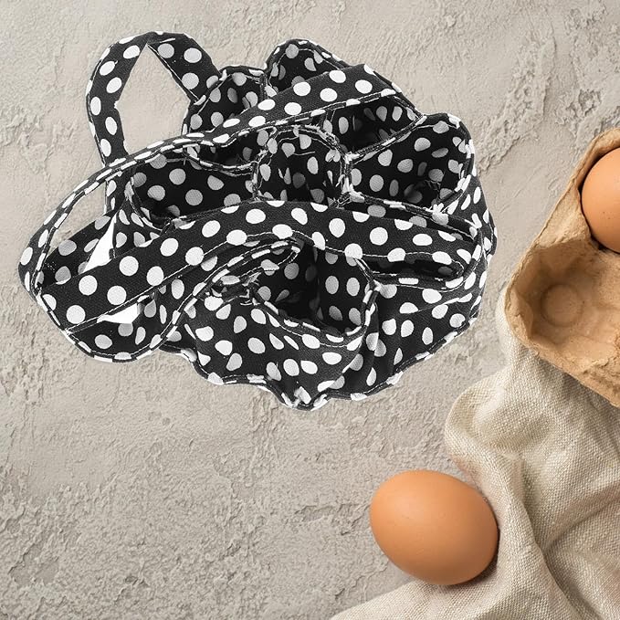 Chicken Egg Collecting Basket with 9 Canvas Pouches Portable Egg Gathering Bag for Housewife and Home Use