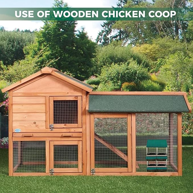 Chicken Nesting Boxes with Cleanable Pull-Out Trays, 4-Hole Wall Mount Roll Away Nest for Easy Cleaning & Egg Collection