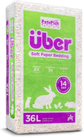 PETSPICK Uber Soft Paper Pet Bedding for Small Animals, White, 36L