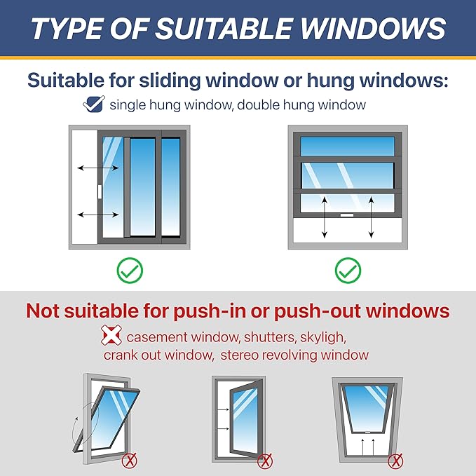 Loviga Portable AC Window Vent Kit, 100% Sealing Window Kit Seal Kit for Portable Air Conditioner AC Unit Clothes Dryer, 9X40 Inch Length Adjustable, Waterproof, No Drilling